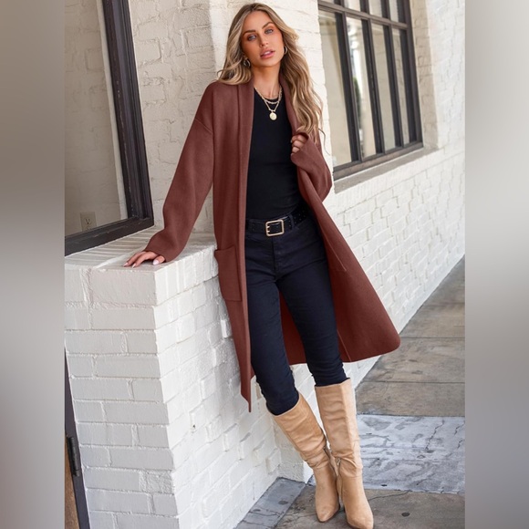 NWT Chestnut Brown Coatigan - Picture 5 of 10